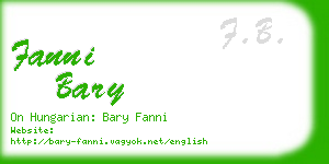 fanni bary business card